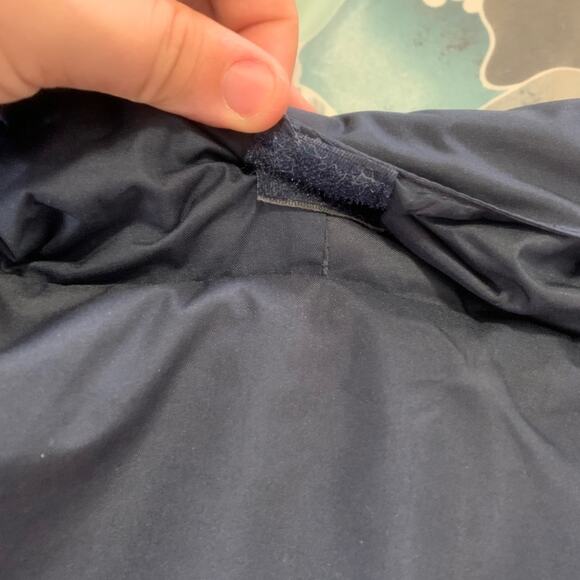 Navy blue and silver Fleece lined Zip up jacket with hide away hood - Picture 13 of 15